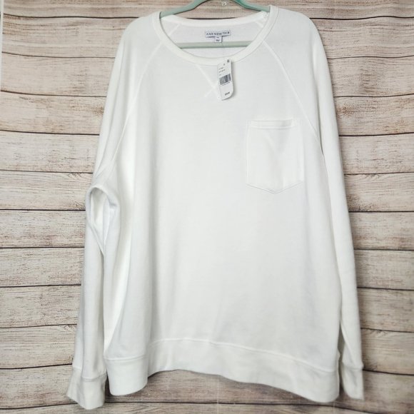 NWT And Now This Men's Size XXL Solid Fleece Off White Sweatshirt Round Neck - Picture 2 of 14